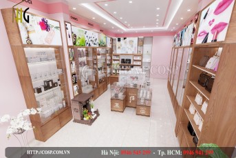 Thiết kế shop mỹ phẩm nhỏ đẹp 25m2 tại Thái Nguyên